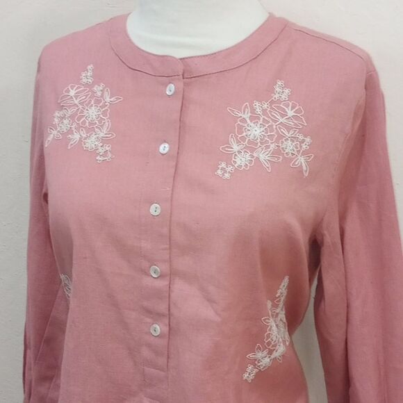 NEW! Akkriti by Pantaloons Embroidered Mandarin Collar Kurti Tunic Blouse - L - Picture 4 of 8
